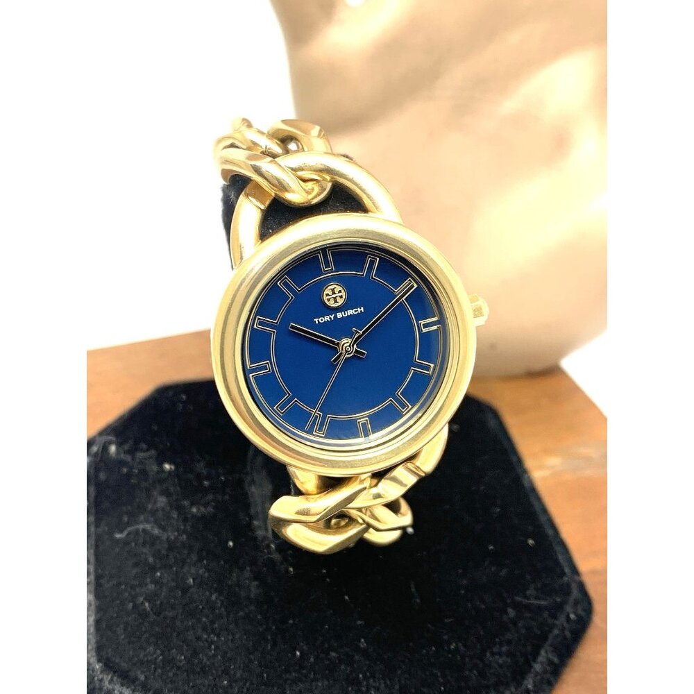 Tory Burch Women's Watch TBW7212 Ravello Quartz Blue Dial Gold Steel 32mm